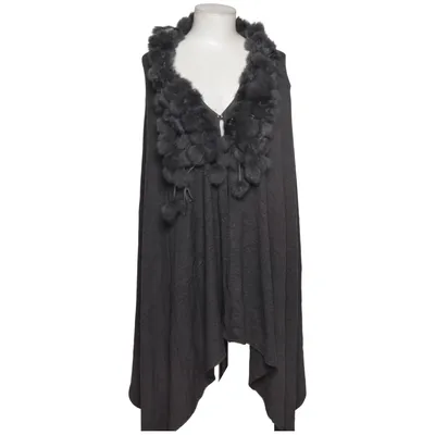 Poncho (Gris) de Just Woman Acrylique, Cachemire, Élasthane, Laine