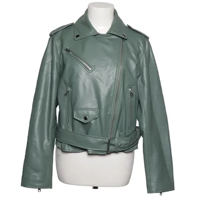 Bikerjakke (Grøn) fra Zara Polyester, Polyurethan