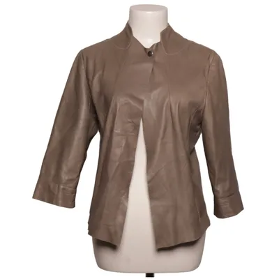 Leather jacket (Beige) from Cigno Nero Leather