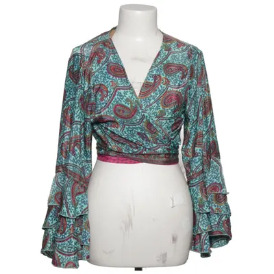 Kimono (Turquoise, Multicolored) from Freebird Silk, Viscose