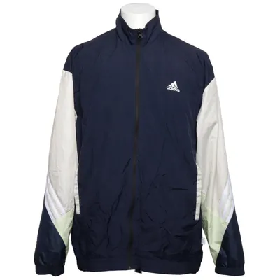 Træningsjakke (Blå, Hvid, Flerfarvet) fra Adidas Polyamid, Polyester