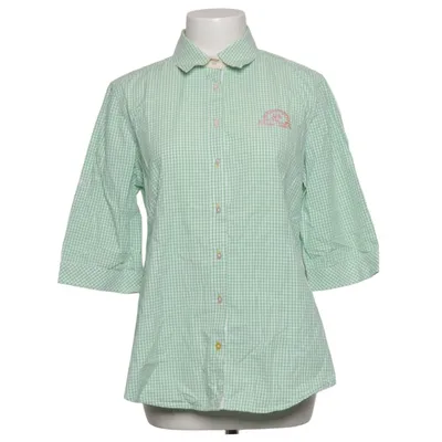Blouse (Green, White) from Milano Italy Cotton