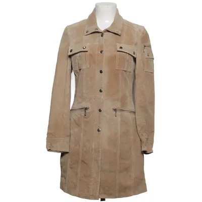 Leather coat (Beige) from Gipsy Leather, Polyester