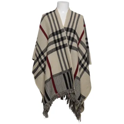 Poncho (Beige, Black, Multicolored) from Made in italy Acrylic