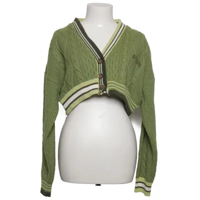 Cardigan (Green, White) from BDG by Urban Outfitters Acrylic, Cotton, Polyamide