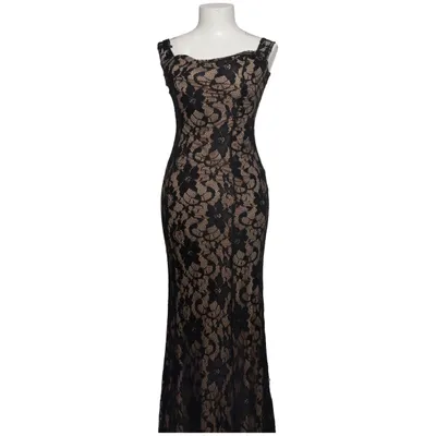 Evening gown (Black, Beige) from Eva & Lola Elastane, Polyamide