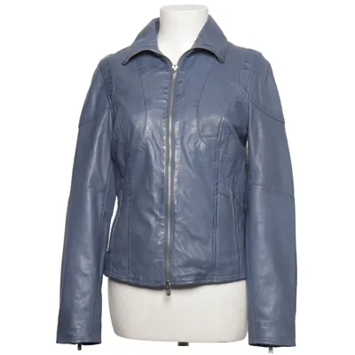 Veste en cuir (Bleu) de Jilani Collection Cuir, Polyester