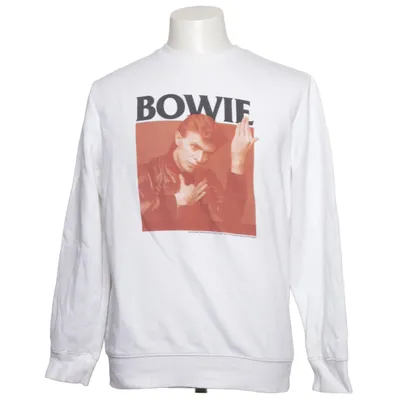 Sweatshirt (Hvid, Flerfarvet) fra H&M Man Bomuld, Polyester