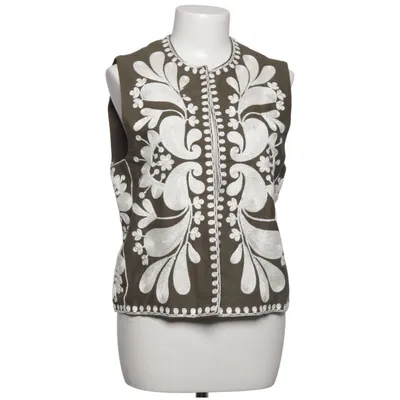 Gilet (Groen, Wit) van Zara Katoen, Viscose