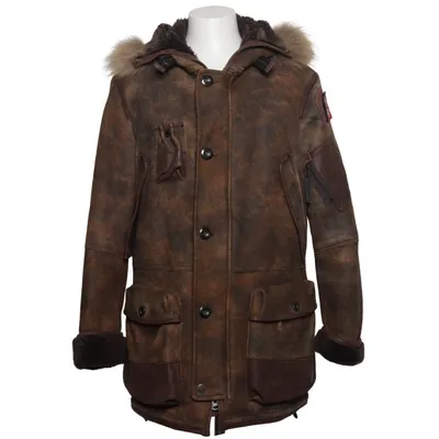 Shearling jas (Usaf 210 Squadron) van Parajumpers Bont, Leer
