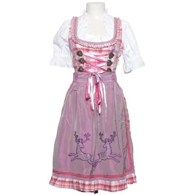 Dirndl (Weiß, Pink, Lila) von Angermaier Baumwolle, Polyester