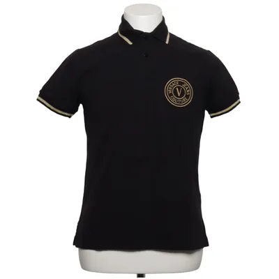Pikétröja (Svart, Gul) från Versace Jeans Couture Bomull, Elastan, Metallfiber, Polyester