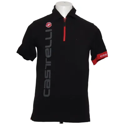 Wielershirt (Zwart, Rood) van Castelli Katoen, Elastaan