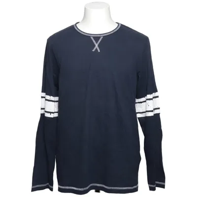 Long sleeve T-shirt (Blue, White) from Livergy Cotton