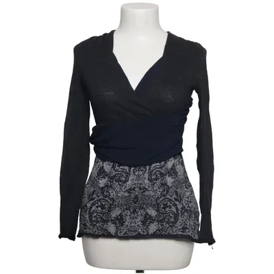Cardigan cache-cœur (Gris, Bleu, Noir) de Ermanno Scervino Élasthane, Polyamide, Polyester, Soie, Viscose, Laine