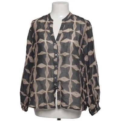 Blouse (Black, Beige) from Massimo Dutti Cotton, Linen