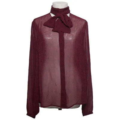 Pussy bow blouse (Pink, Black) from McQ by Alexander McQueen