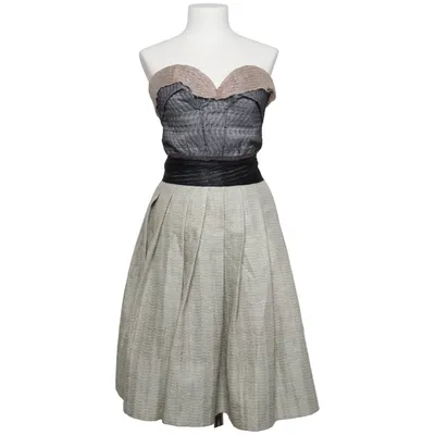 Cocktailkjole (Grå, Sort, Flerfarvet) fra Miu Miu Polyamid, Polyester, Silke, Viscose