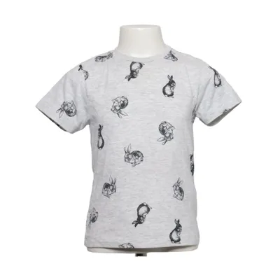 T-shirt (Gris, Noir) de Denim & Flower Coton, Polyester