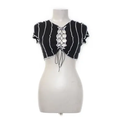 Crop top (Zwart) van Divided by H&M Katoen, Elastaan