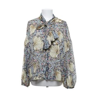 Knytblus (Blå, Beige, Flerfärgad) från Morris & Co x H&M Polyester