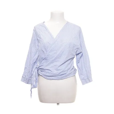 Blouse portefeuille (Bleu, Blanc) de H&M Coton