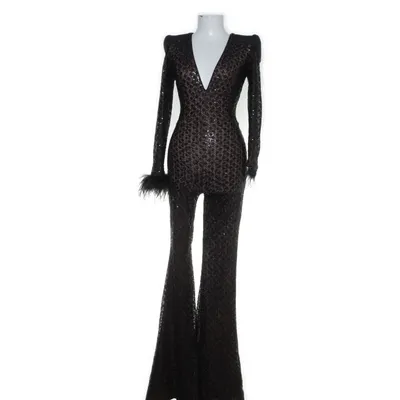 Jumpsuit (Zwart) van Nadine Merabi Polyester, Elastaan