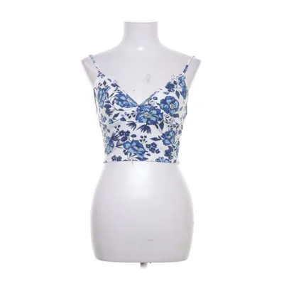 Crop top (White, Blue) from Divided by H&M Cotton, Elastane