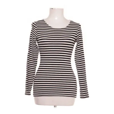 Långärmad t-shirt (Svart, Vit) från H&M Elastan, Bomull