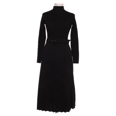 Jurk met col (Zwart) van Zero Viscose, Polyamide