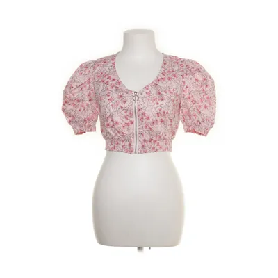 Crop top (Front Zip Smock Detail Top) fra NA-KD Elastan, Bomuld