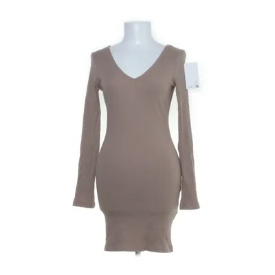 Jurk (V-Neck Rib Long Sleeved Mini Dress) van NA-KD Katoen, Elastaan