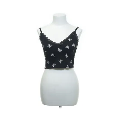 Crop top (Zwart, Wit) van Divided by H&M Elastaan, Polyester, Polyamide