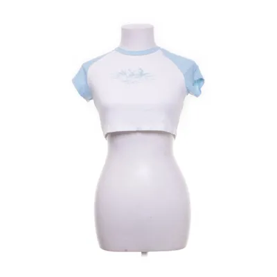 Crop top (Blauw, Wit) van Shein Elastaan, Viscose