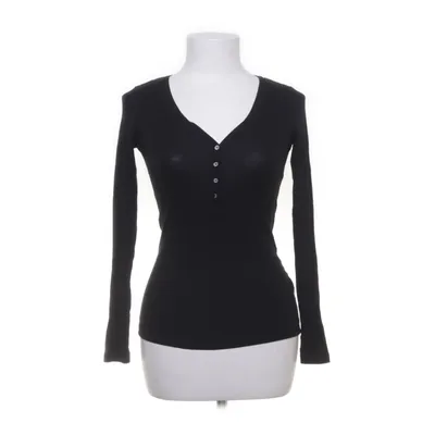 Henley T-shirt (Sort) fra H&M Basic Bomuld, Elastan