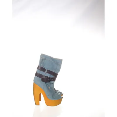 Stövletter (Blå, Gul) från Gianmarco Lorenzi Skinn, Bomull