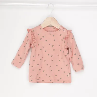 Lange mouwen shirt (Roze) van Quapi Organisch katoen, Elastaan