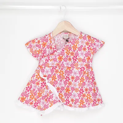 Wikkeljurk (Wit, Roze, Oranje) van Baby Girl Katoen