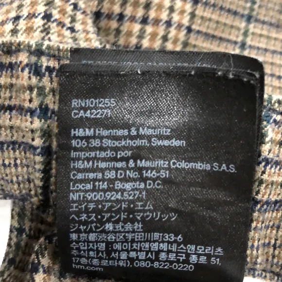 H and outlet m pant sizes