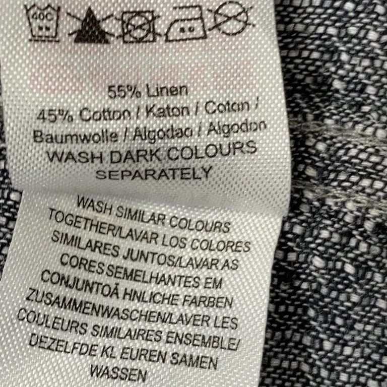 Skjorta (Grå) från Linen Blend Bomull, Linne - Materialetikett