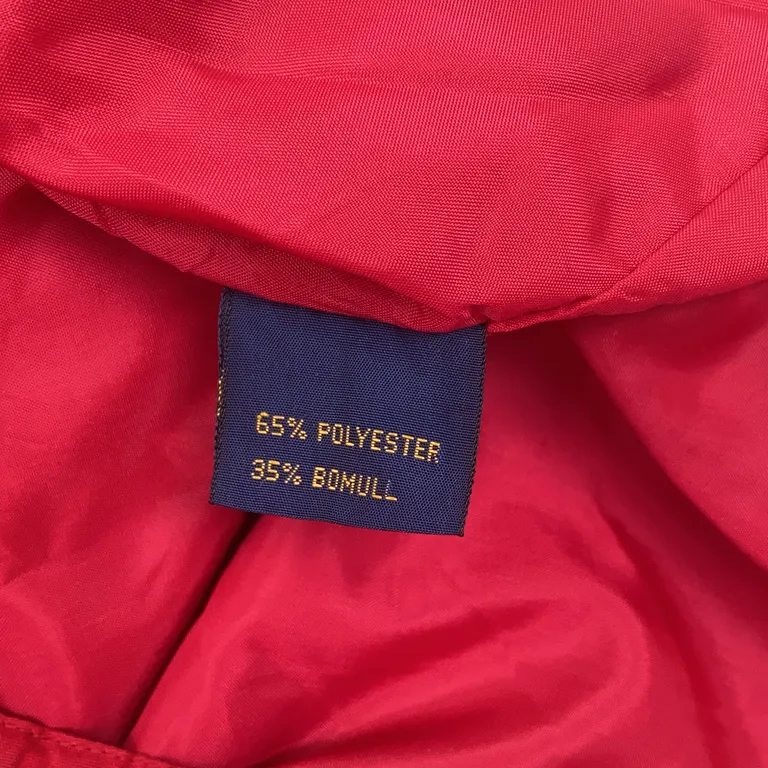 Jacka (Röd) från Windbreaker Polyester, Bomull - Materialetikett