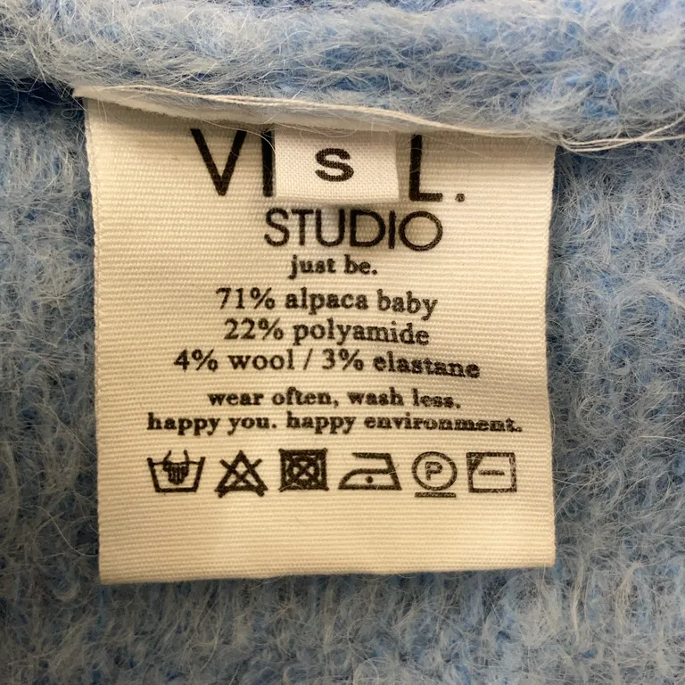 Tröja (Blå) från VIVAL Studio Alpackaull, Polyamid, Ull, Elastan - Materialetikett