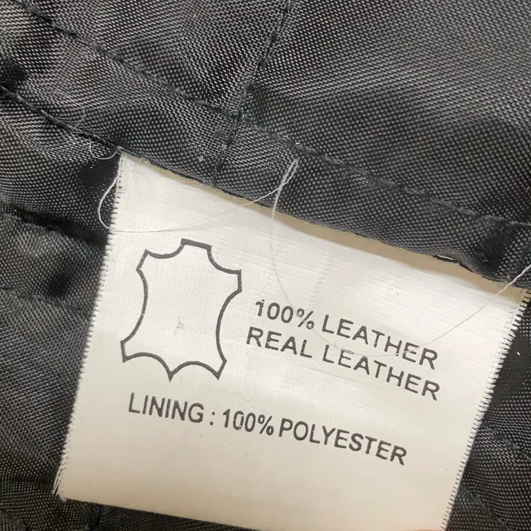 Läderjacka (Svart) från Levinsky Polyester, Skinn - Materialetikett