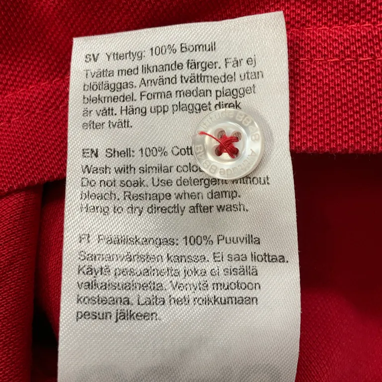 Pikétröja (Röd) från 8848 Altitude Bomull - Materialetikett