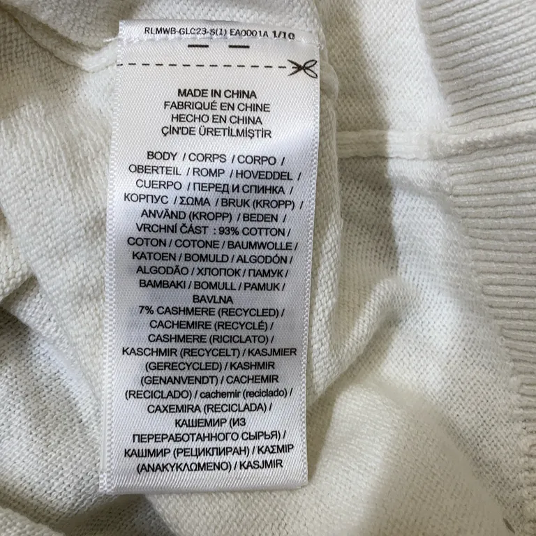 Tröja (Vit) från Polo Ralph Lauren Bomull, Kashmir - Materialetikett
