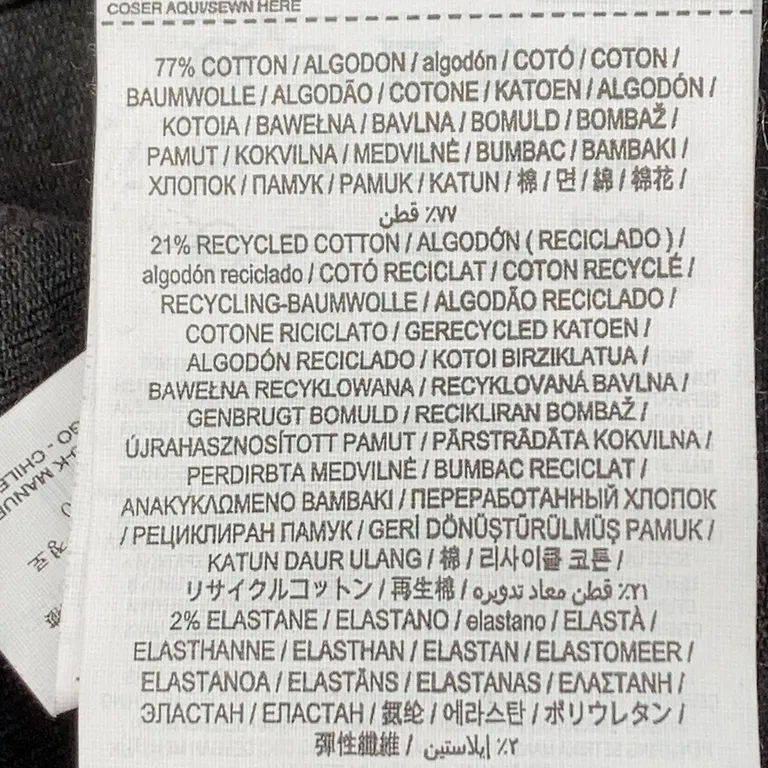 Byxdress (Svart) från Mango Elastan, Återvunnen bomull - Materialetikett