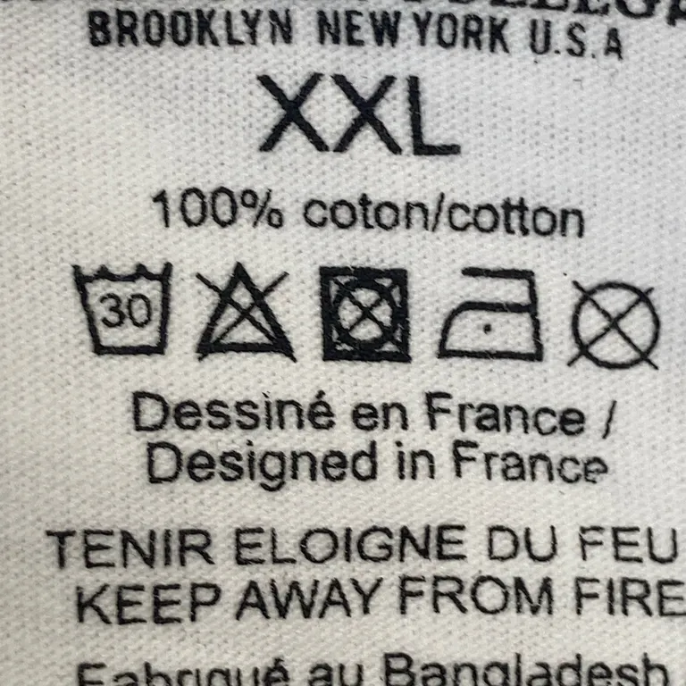 Linne (Vit) från American College Bomull - Materialetikett