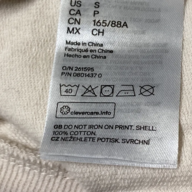 Collegetröja (Beige) från H&M x Ariana Grande Bomull - Materialetikett