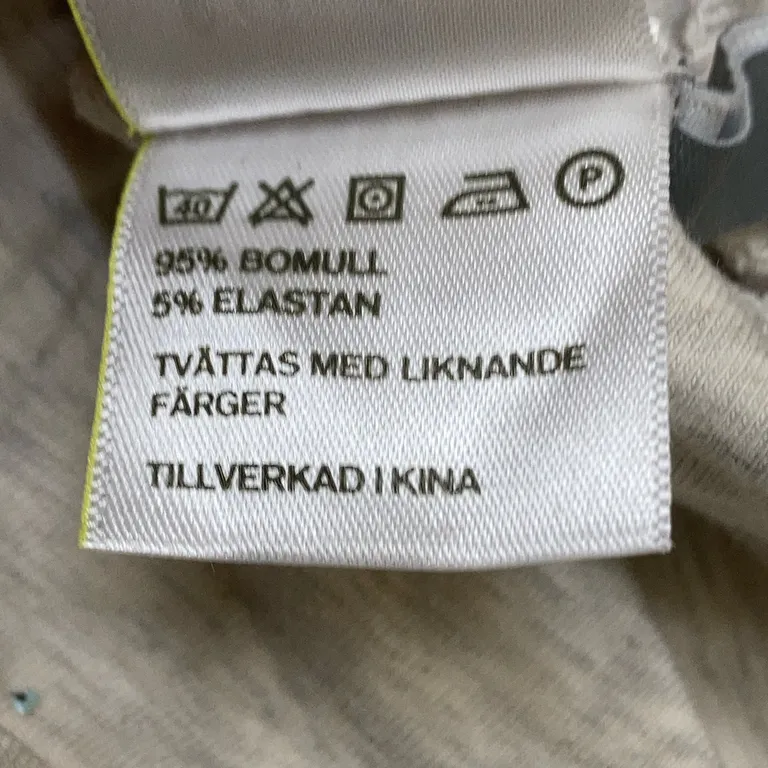 Mössa (Grå) från Pippi Långstrump Bomull, Elastan - Materialetikett
