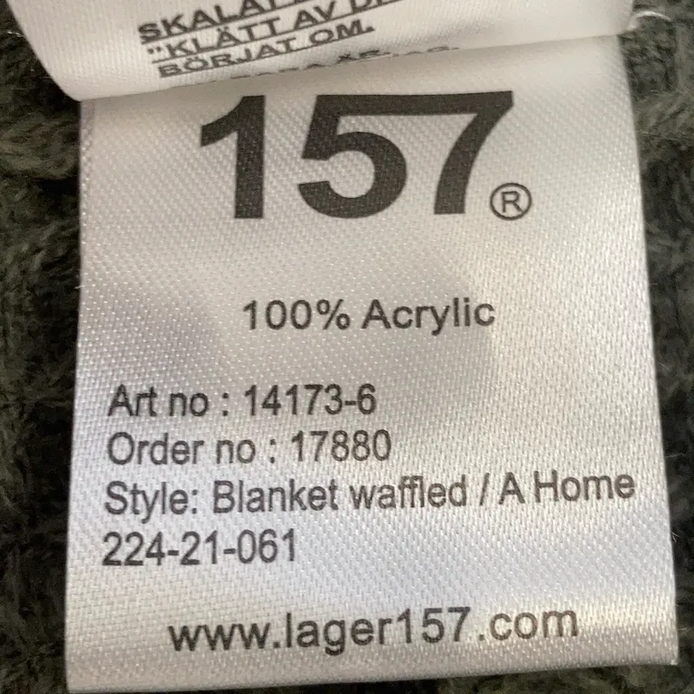 Pläd (Grön) från Lager 157 Akryl - Materialetikett